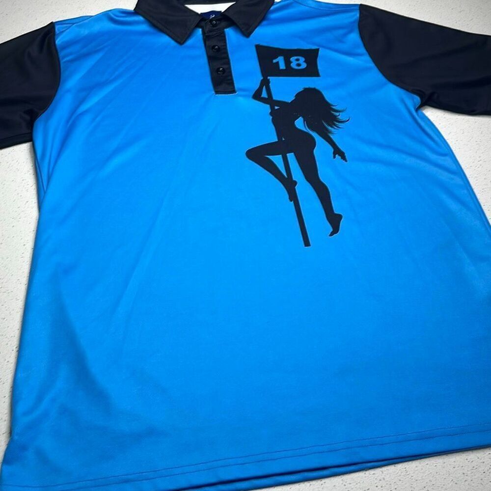 Ready Golf Novelty Pole Dance Polo Mens Medium